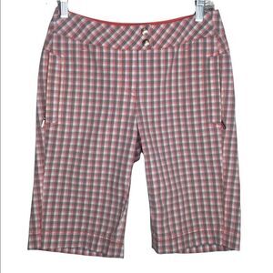 Annika Cutter & Buck Plaid Bermuda Shorts Sz 2